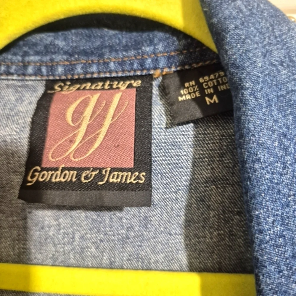 Gordon & James Vintage Studded Denim Vest with Accents Medium Westen Rock - Picture 2 of 5